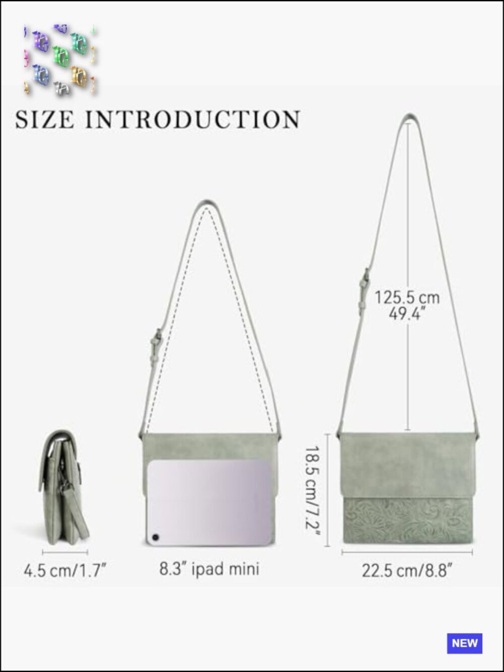 Small Crossbody Bag with Phone Pocket Vegan Leather Adjustable Strap Y2K Chic - Picture 5 of 7